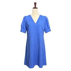 NWT Tommy Hilfiger Textured Blue V-Neck Dress Size 10 F0111